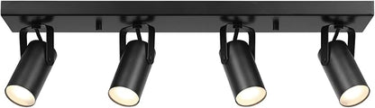 Globe Electric 64000051 24" 4-Light 22W Dimmable LED Integrated Track Lighting, Matte Black, Lighting for Kitchen, Bathroom, Bedroom, or Dining Room, Living Room Ceiling Lights, Light Fixture