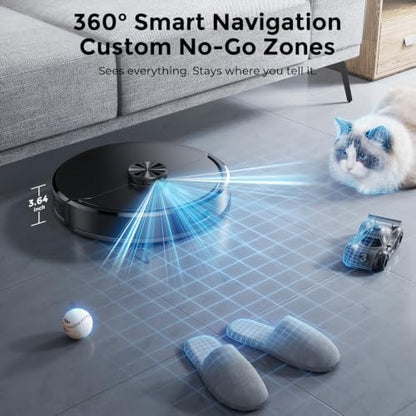 Kilgone Robot Vacuum & Mop, 90-Day Hands-Free, 6000Pa, Self-Empty, LiDAR