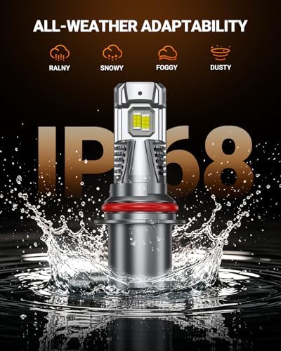 SEALIGHT 9004 LED Bulbs, 1:1 Real Size, 46000LM 9004/HB1 Fog Lights, Super Bright 6500K Cool White with Fan, Pack of 2
