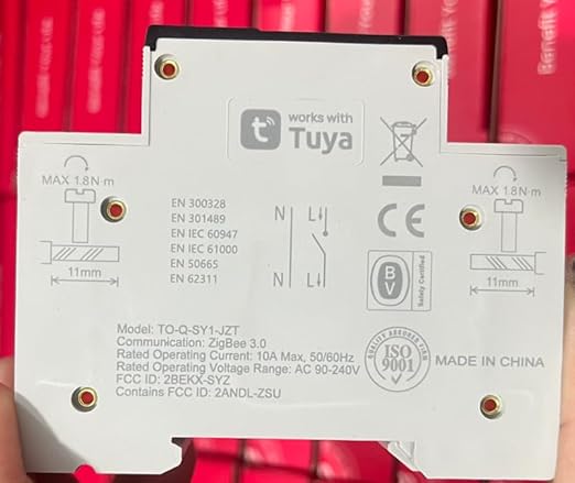 TONGOU ZigBee DIY Smart Switch 10A| DIN Rail Switch| 1P+N 90-240VAC| Real-time Power Monitoring| Remote Control and Set Timer for Home Automation| Support Tuya/Smart Life| Voice Control| FCC Certified