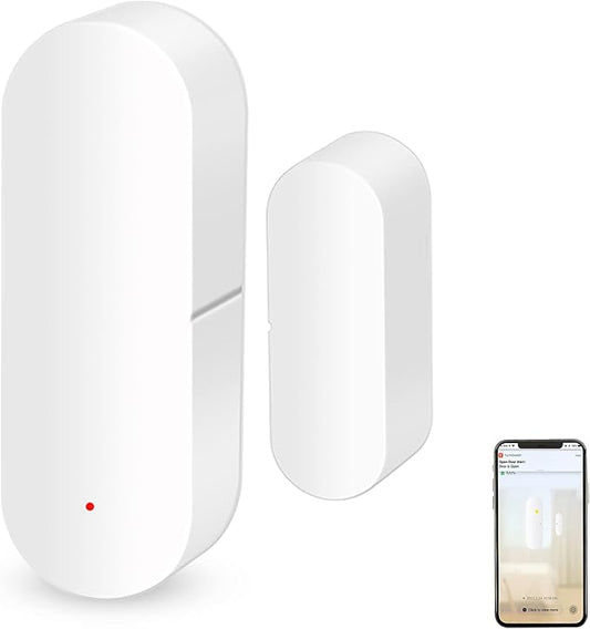 WiFi Door Sensor: Smart Window Contact Sensor, App Alerts, Programmable with Tuya/Smart Life Devices for Home Security & Smart Home Automation, Compatible with Alexa Google Assistant (1 Pack)