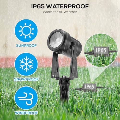 SUNTHIN Outdoor Landscape Lighting with Dusk to Dawn Sensor Controller, 8 Pack