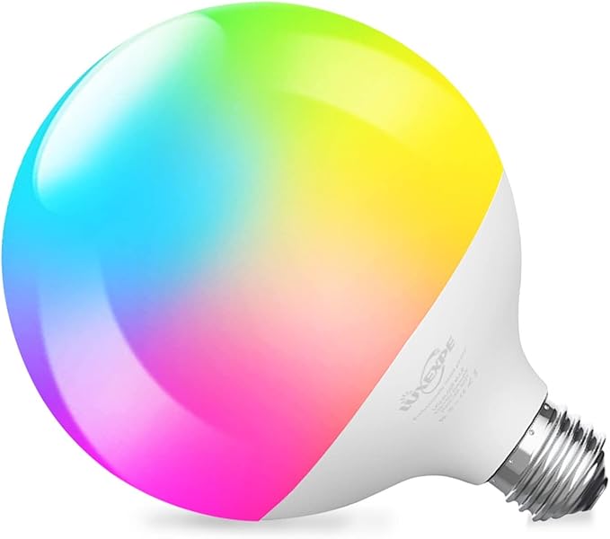 WiFi G95 RGBCW Smart Bulb Compatible with Alexa, Voice & APP Remote Control, Schedule & Timer,12W