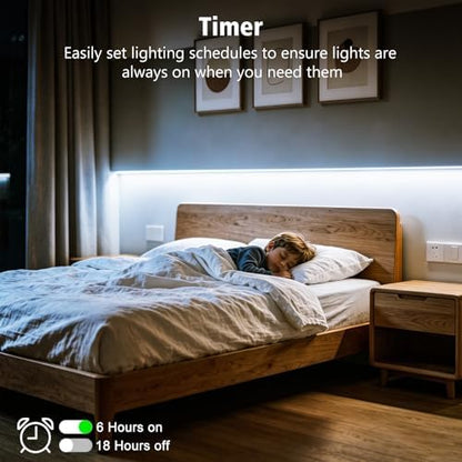 echosari Battery Operated Led Strip Lights White with Remote, 8 Modes, Dimmable, Timer, Self-Adhesive, Cuttable, for PC TV Kitchen Cabinet Shelves Bedroom Decor (3m 90LED) (Pack of 3)