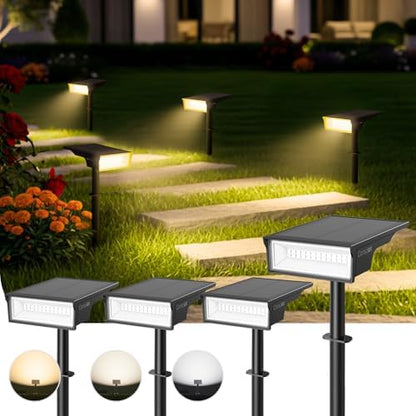 Consciot Solar Spot Lights, Halloween Lights, 3 Colors, 170° Wide Beam