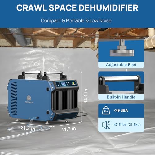 ARGENDON 145 Pint Crawl Spaces Dehumidifier with Pump, Guardian 60P