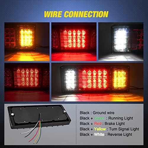 Nilight Trailer Tail Light Kit Running Brake Turn Signals Reverse lights