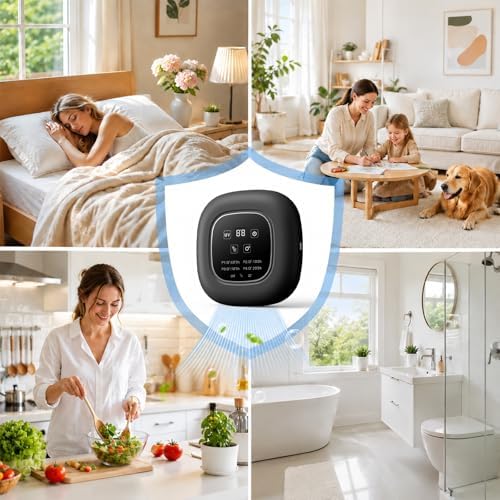 Air Purifier for Home with Ozone & Negative Ion, Ionic Air Purifier for Pet Smell, Smoke, Musty, Dust, Plug-in Air Ionizer for Bedrooms, Kitchens, Bathrooms, Cars and Offices, USB Powered (Dark Gray)