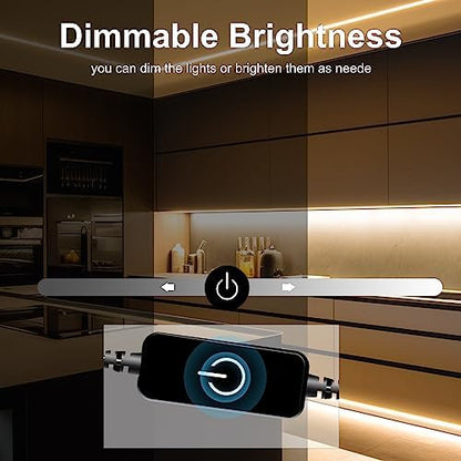 Pandery COB LED Strip,LED Strip Lights 5M/16.4ft,Touch Dimmable LED Strips,CRI90+,2700K Warm White cob led,1600LEDs,24V LED Tape Lights,Indoor for Bedroom, Kitchen, TV, Mirror,Cabinet