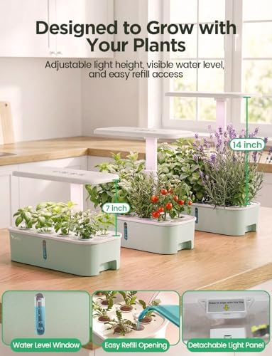 LetPot LPH-Air Hydroponics Growing System Kits, APP & WiFi Controlled Smart Indoor Garden with Adjustable 24W Grow Light Full Spectrum, 10 Pods Planter Indoor Gardening for Gifts, Kitchen, Vegetable