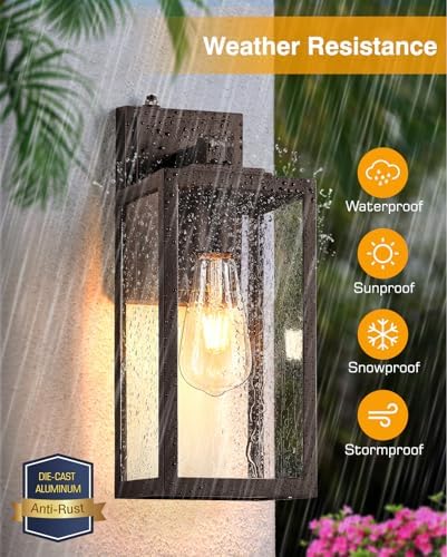 VIANIS Large Bronze Dusk to Dawn Exterior Lighting Fixtures, Waterproof