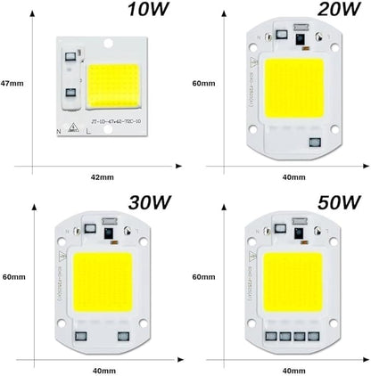 Pack of 1, DIY LED COB Chip Diode AC110V 10W/20W/30W/50W, Full Spectrum Grow Plant Light Smart IC No Need Driver Household Bulbs(Cold White,110V 50w)