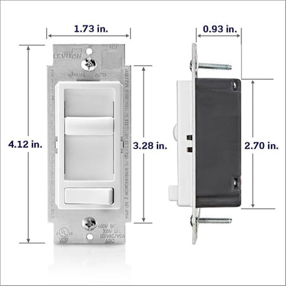 Leviton SureSlide Ceiling Fan Wall Switch, Quiet 3-Speed Fan Control, 1.5 Amps, 661F-10I, Ivory