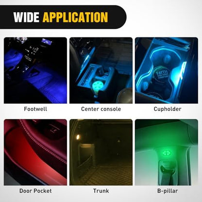Nilight 2 PCS 7 Colors Wireless Magnetic RGB LED Interior Lights