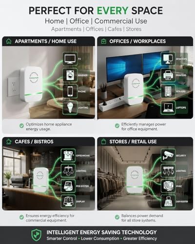 Electricity Saving Box 4 Pack, Outlet Power Device with US Plug for Home, Office & Indoor Use