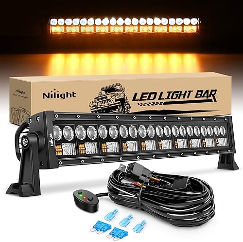 Nilight LED Light Bar 7D 22" 150W Spot Flood Combo Beam Amber White