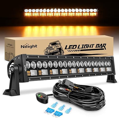 Nilight LED Light Bar 7D 22" 150W Spot Flood Combo Beam Amber White