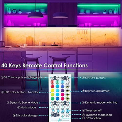maylit 10 PCS 20in Smart RGB Under Cabinet Lights Kit