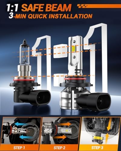 SEALIGHT H10 9140 9145 Led Fog Light Bulbs, 𝟏𝟎𝟎𝟎𝟎𝐋𝐌 6500K Cool White H10 Led Fog Lights, True 1:1 Size 9040/9045/9140/9145 Fog Light Blub, 3 Mins Plug-N-Play, Pack of 2