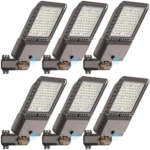AIKVSXER 180W LED Parking Lot Light 45000LM Outdoor Street Lights 6 Pack