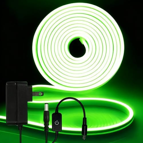 iNextStation Green LED Light Strip 16.4FT LED Rope Lights (with DC12V Plug)