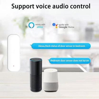 WiFi Door Sensor,Smart Door Open/Closed Detectors,2.4G WiFi Door Sensor, Tuya/Smart Life Contact Sensors for Home Security & Smart Home Automation, Compatible with Alexa Google Assistant (White)