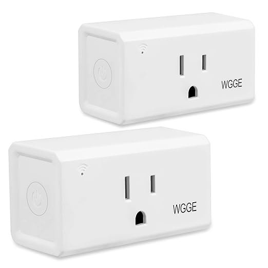 WGGE WiFi Smart Plug Outlet, APP Remote Control Anywhere, Timer Function,Compatible with Alexa or Google Assistant, No Hub Required, 2.4 Ghz Network Only (White / 2 Pcs)