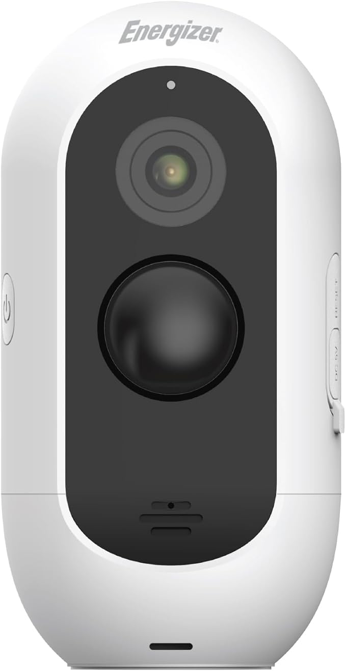 Energizer Smart 2K Outdoor Battery Security Camera, Wireless, Rechargeable, Weather-Resistant, Live View, 2-Way Audio, Night Vision, Motion Alerts, Hub-Free Wi-Fi, Remote Access, Records Video/Audio