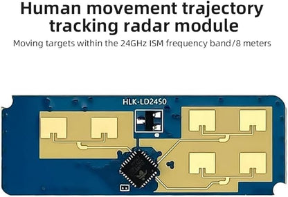 JMT HLK-LD2450 24GHz Trajectory Sensor ISM Smart Home Human Movement Tracking Ra·DAR Induction Module Distance Angle Speed Measurement (1Piece)