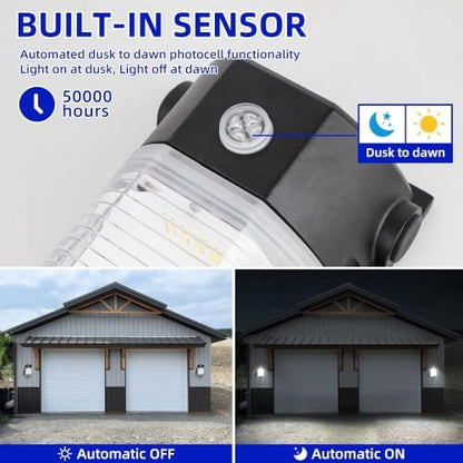 hykolity 30W LED Wall Pack Light with Dusk to Dawn Photocell, 3450LM 5000K