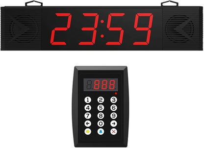 2026 Upgraded Four-Digit Queue Calling System Wireless Restaurant Speaker System with Voice Broadcast Screen and Keyboard, Take A Number System Waiting Number Management for Restaurant,Hospital,Bank