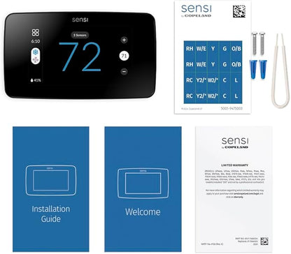Sensi Touch 2 Smart Thermostat with Touchscreen Color Display, 100 Years of Expertise, Programmable, Wi-Fi, Data Privacy, Easy DIY, Works with Alexa, Energy Star Certified, ST76, C-Wire Required