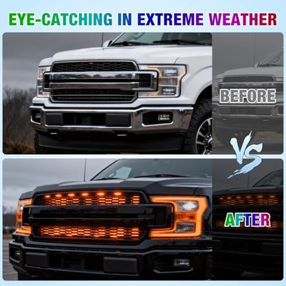 Nilight 4PCS 24" RGB LED Grille Light Strips with Wireless Remote Control