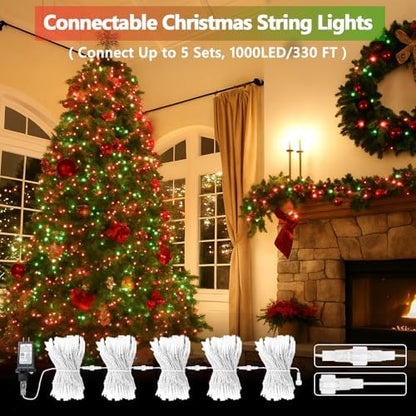 200 LED Connectable String Lights, 66FT Christmas Lights Outdoor Indoor