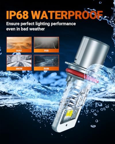 SEALIGHT Latest 9007 HB5 LED Bulb high/low beam, 50000LM Super Bright, 60000+ Hours Service Life, 6500K Cool White, 1:1 Halogen Size Replacement Exterior Light Bulbs, Plug N Play, Pack of 2