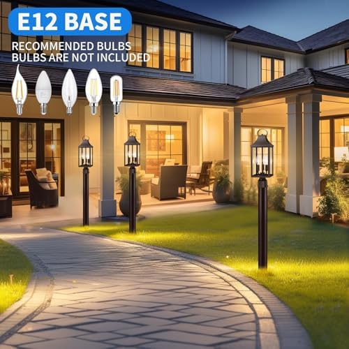 18.62'' Dusk to Dawn Post Light Outdoor, Large 3-Light Lamp Post Light