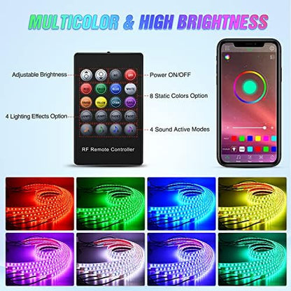 Nilight 6PCS RGB LED Underglow Lights Strip with APP & Remote Control