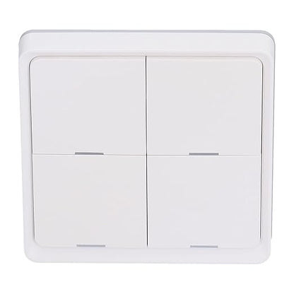 Wireless 4Gang Scene Switch with Smoother Control for Home Kitchen, ABS White ZigBee WiFi 2.4GHZ Controller for Intelligent Life
