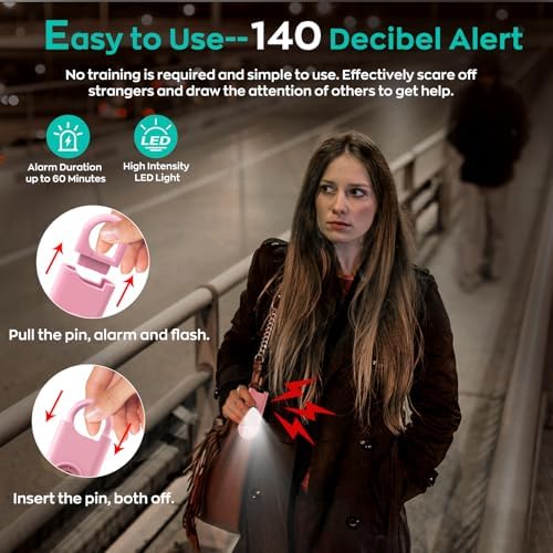 Fauxomor 140dB Personal Safety Alarm for Women 3pack Self Defense Keychain
