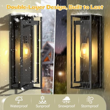 20in Dusk to Dawn Outdoor Lighting Extra Large Modern Waterproof Sconce