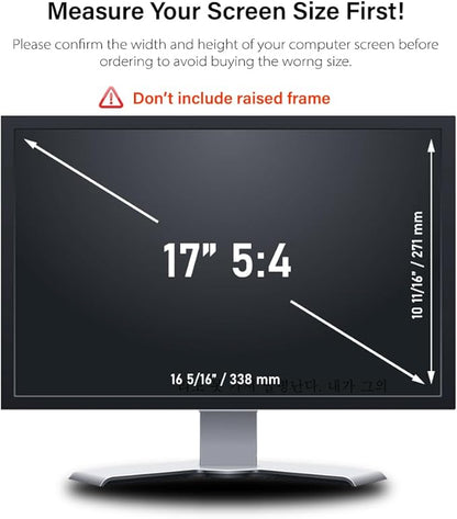 17 Inch 5:4 Desktop Computer Privacy Screen Filter (Does NOT fit 17.3 or 17 Wide Screen) Screen Size - 13.31 inch Width x 10.61 inch Height