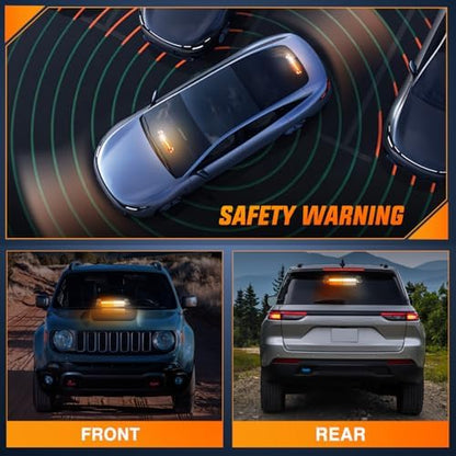 Nilight 12LED Traffic Advisor Strobe Light Bar Amber White Hazard Safety