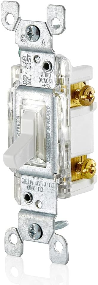 Leviton L1461-2W Single-Pole Switch, 1 Count (Pack of 2), White