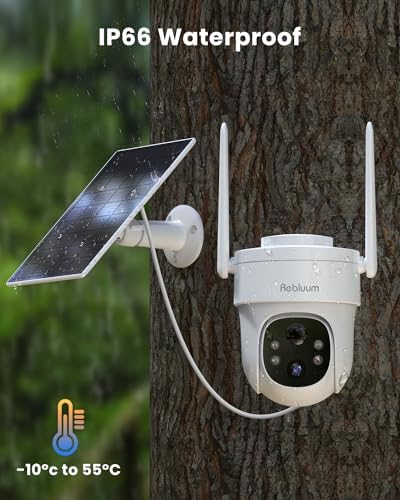 3K/5MP Solar Security Cameras Wireless Outdoor, 360°PTZ Camera