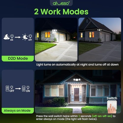 ALUSSO Dusk to Dawn Outdoor Lighting 40W 4000LM 3CCT 3000K/4000K/6000K 120V