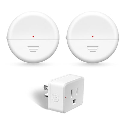 NineLeaf Wireless Motion Sensors Plug, PIR Sensor Outlet with Timer Setting to Auto Turn On/Off, Adjustable Detection Range, 15A/1500W Remote Control Plug for Christmas Lights, Fans(2Sensor 1Plug)