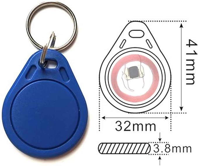 100 PCS 13.56 MHz UID Writable Rewritable Clone IC Smart Keychain, Compatible with MIFARE Classic 1K, RFID Blank Tag for Access Control Key Tag Rewritable (100)