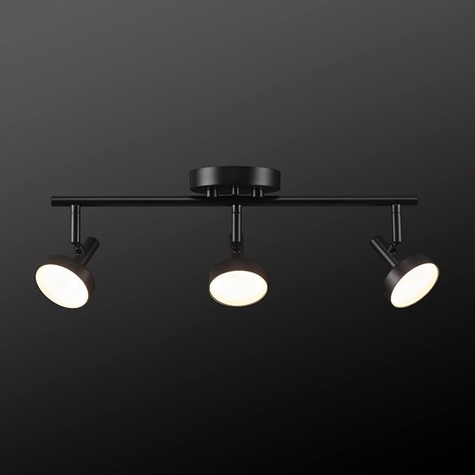 Globe Electric 64000007 19" 3-Light 22.5W Dimmable LED Integrated Track Lighting, Matte Black, Lighting for Kitchen, Bathroom, Bedroom, or Dining Room, Living Room Ceiling Lights, Light Fixture