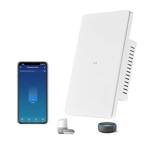 Jinvoo Smart Light Switch, Zigbee Light Switch, Wireless Lightt Switchh, Smart Push Button Switchh, Compatible with Alexa and Google, Hub Required (1 Gang)