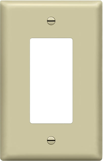 ENERLITES Decorator Light Switch or Receptacle Outlet Wall Plate, Gloss Finish, Midway Size 1-Gang 4.88" x 3.11", Polycarbonate Thermoplastic, UL Listed, 8831M-I, Ivory